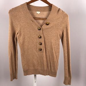 J. Crew tan sweater wool cashmere button small